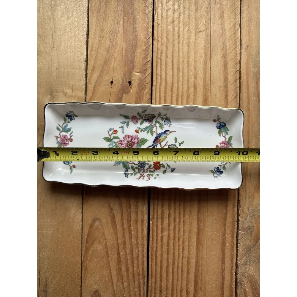 VTG Aynsley Pembroke Gold‎ Trim Dish Tray England Fine Bone China 10